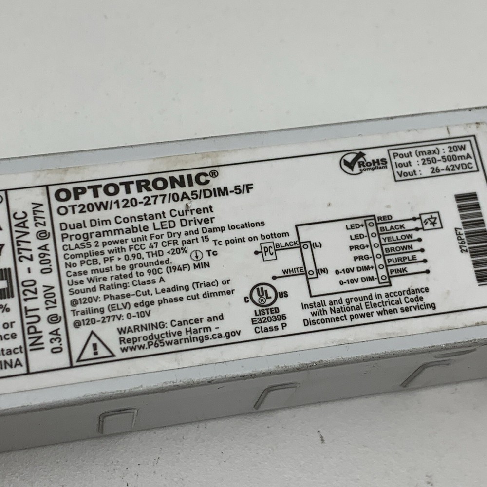 eldoLED OT20W/120-277/0A5/DIM-5/F Constant Current Programmable LED Driver 20W