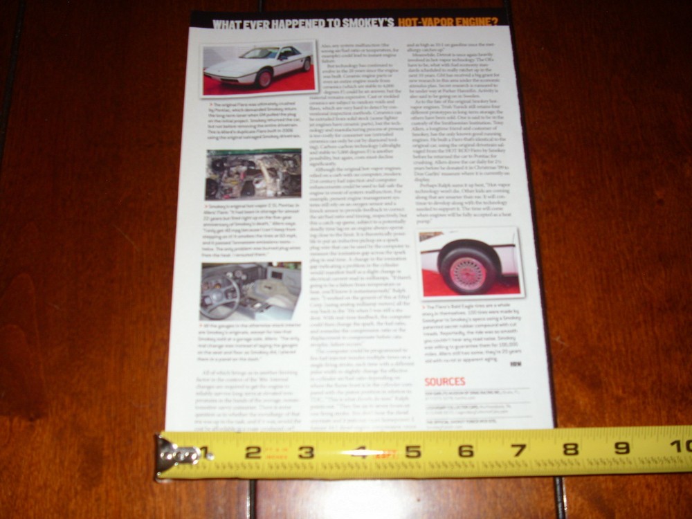 SMOKEY YUNICK HOT VAPOR ENGINE - ORIGINAL 2010 ARTICLE