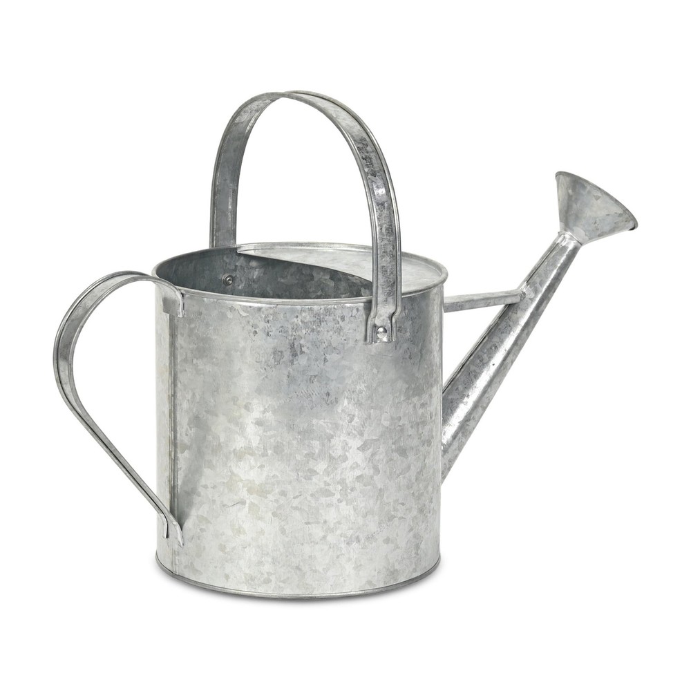 9" Gray Galvanized Metal Decorative Watering Can