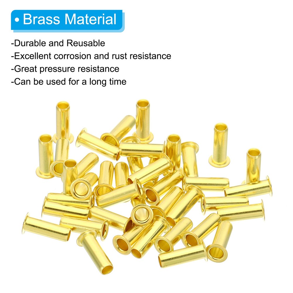 60Pcs Brass Compression Insert Compression Insert Tube Support for 1/4" OD Tube