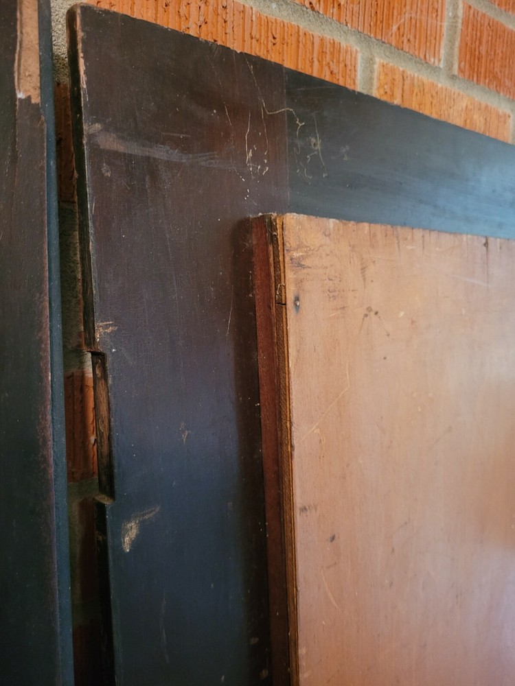 Vintage Pair Uniquely Beveled Mirrored Doors 22" X 58"