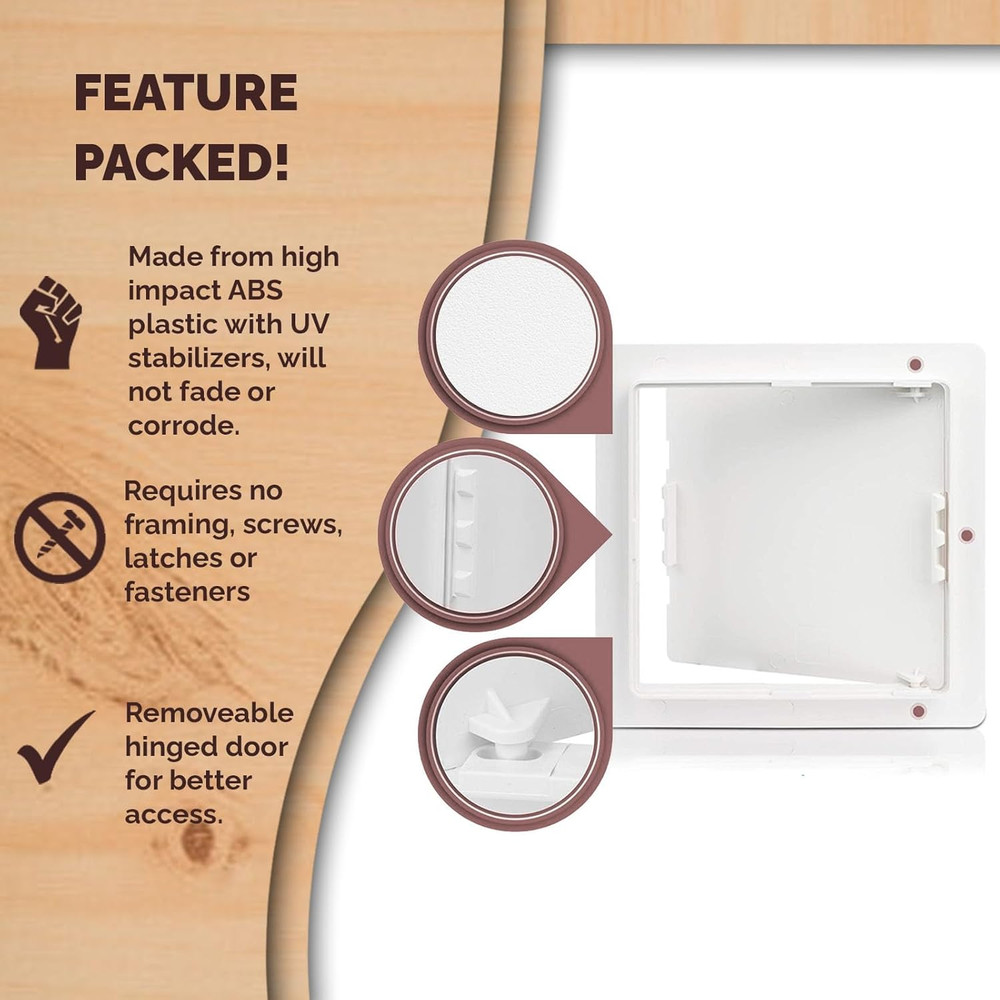 14x14 Inch Access Panel for Drywall & Ceiling - 4 Pack, Easy Install, White
