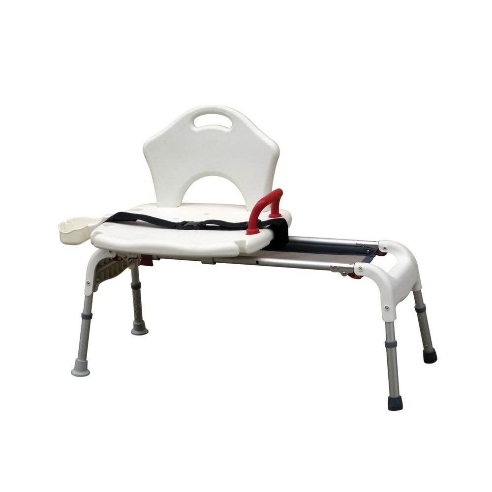 Folding Universal Sliding Transfer Bench - White