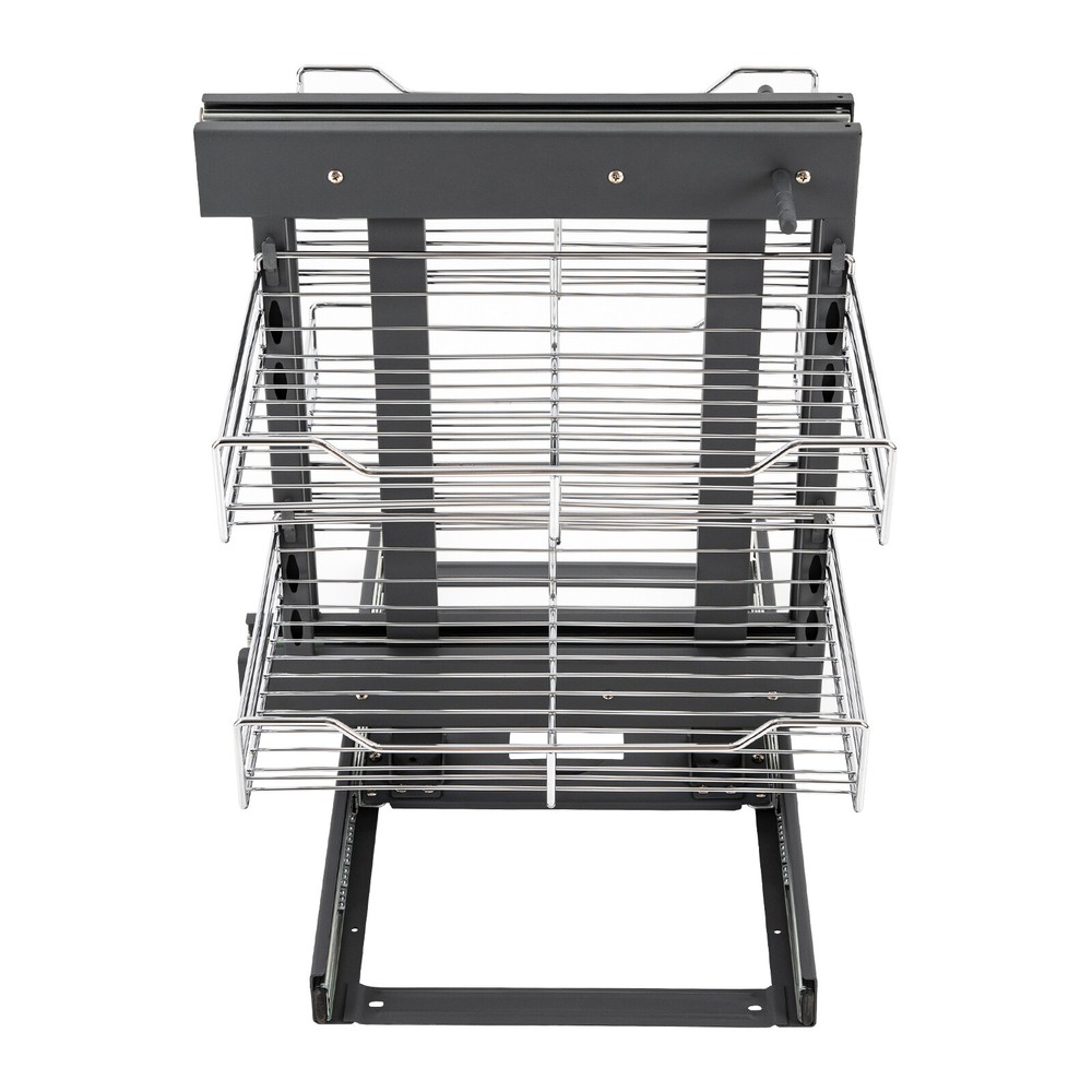 11 Inch Blind Corner Organizer Soft Close Chrome 4 Shelf Slide Cabinet For 31.5"