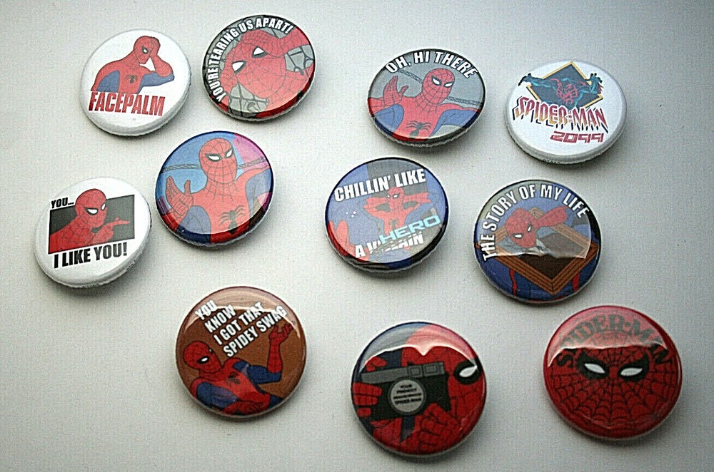 11 Pin Set Marvel Comics Spider-Man Amazing 2099 Friendly Button 2019 New NOS