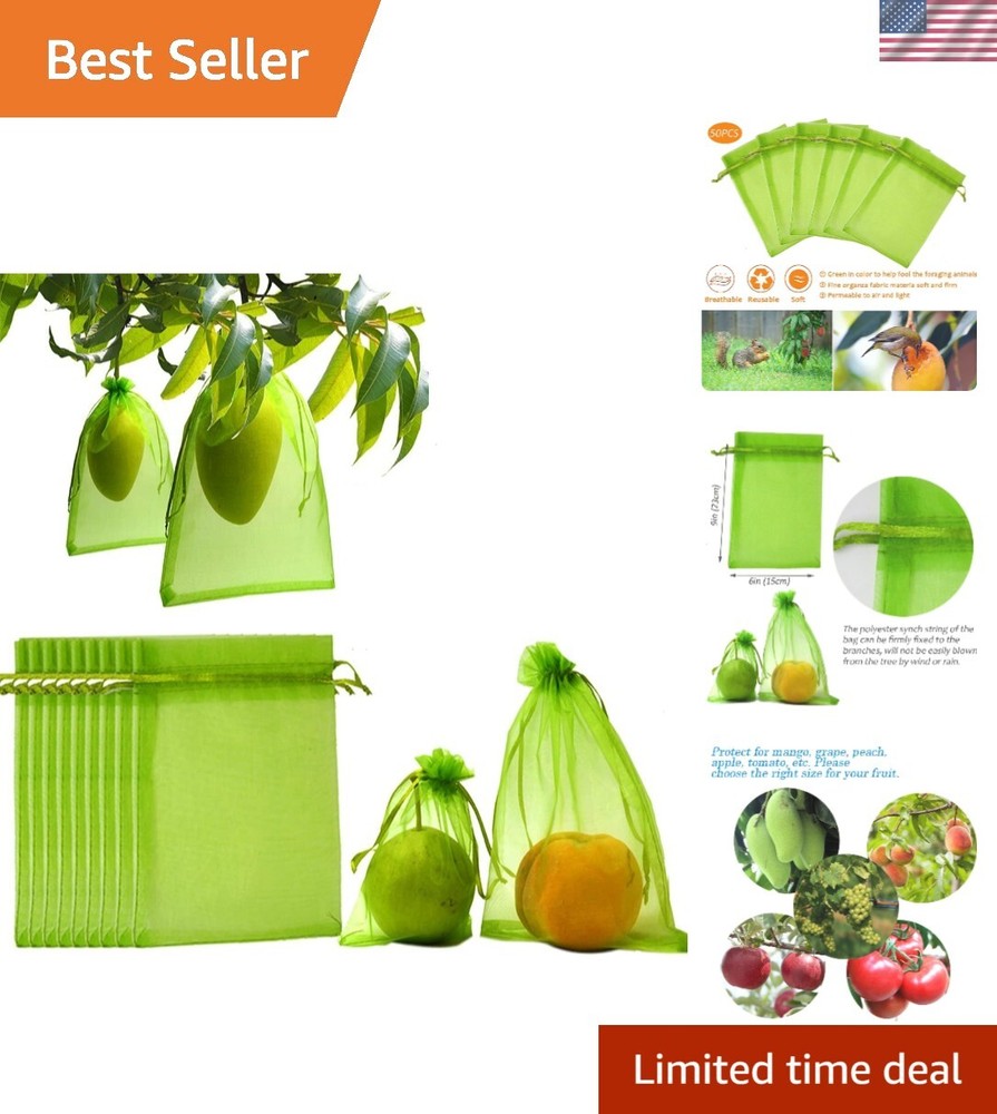 Versatile 50PCS Fruit Guard Bags with Protective Ropes - Multipurpose Solution