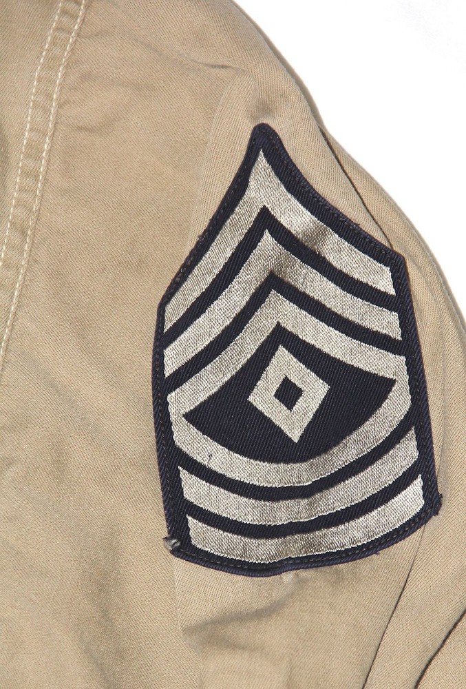 ORIGINAL WWII KHAKI SHIRT WITH FIRST SERGEANT CHEVRONS