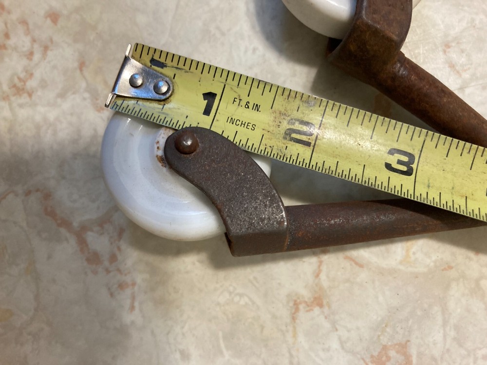 4 VINTAGE Salvaged CERAMIC WHEEL CASTERS WHEELS