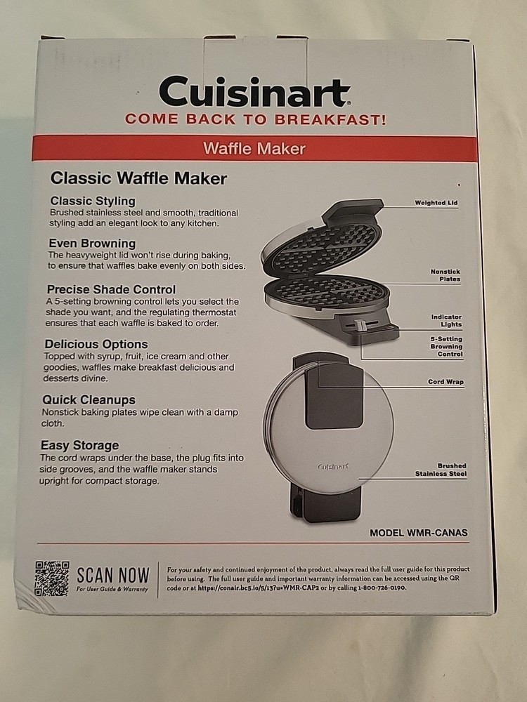 Cuisinart Classic Waffle Maker - Stainless Steel NIB