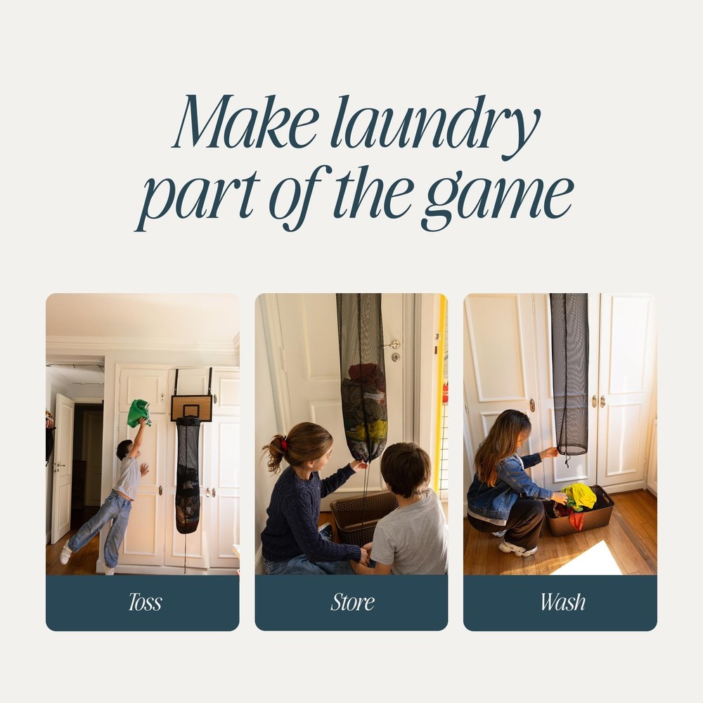 ActiveJoy – Basketball Laundry Hamper – Wooden Backboard & Mesh Hoop