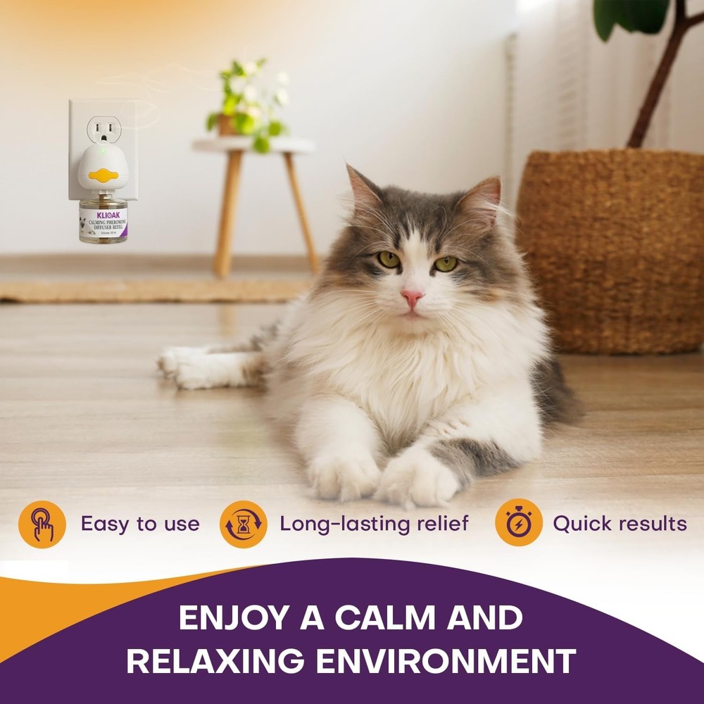 Cat Calming Diffuser 5 Pack Includes 2 Diffusers Machines & 3 Refills Pheromone