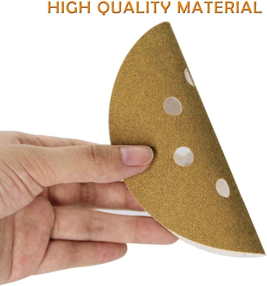 5-Inch Gold Aluminum Oxide Sanding Discs - 80 Grit Hook&Loop 100 Pack