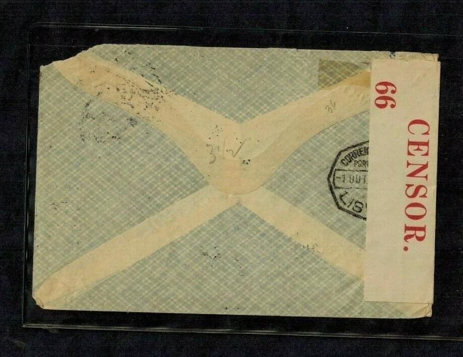 Bermuda WWII Censor Cover C22 Red Censor #66