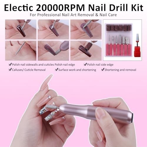 Acrylic Nail Kit for Beginners - Complete Set with Drill, Glitter Powder & Tips,