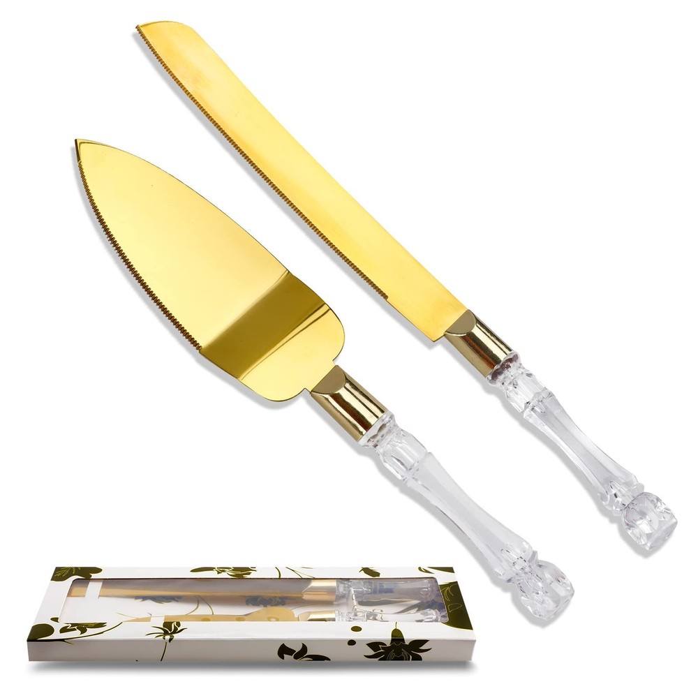 2PCS/Set Wedding Cake Knife and Server Set, Cake Cutting Set for Wedding with...