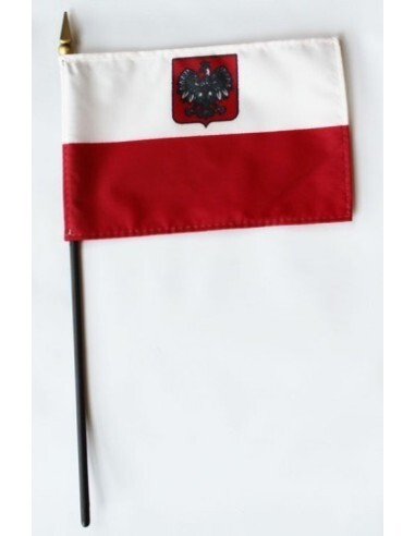Poland w/ Eagle 4" x 6" Mounted Flags