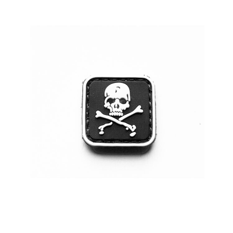 2 PCS MINI 3D PVC DEVIL DEATH PIRATE BONE SKULL FLAG RUBBER HOOK LOOP PATCH GLOW