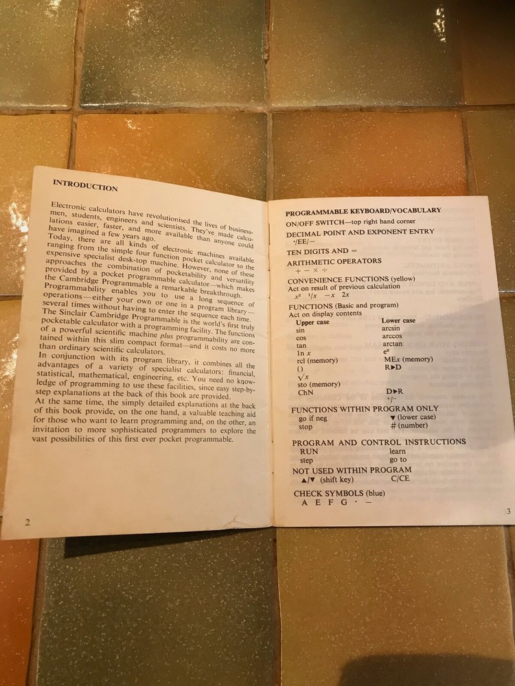 Sinclair Cambridge Programmable Calculator & Program Library books