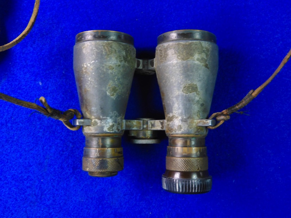 US WW1 Antique Oold Binoculars w/ Case