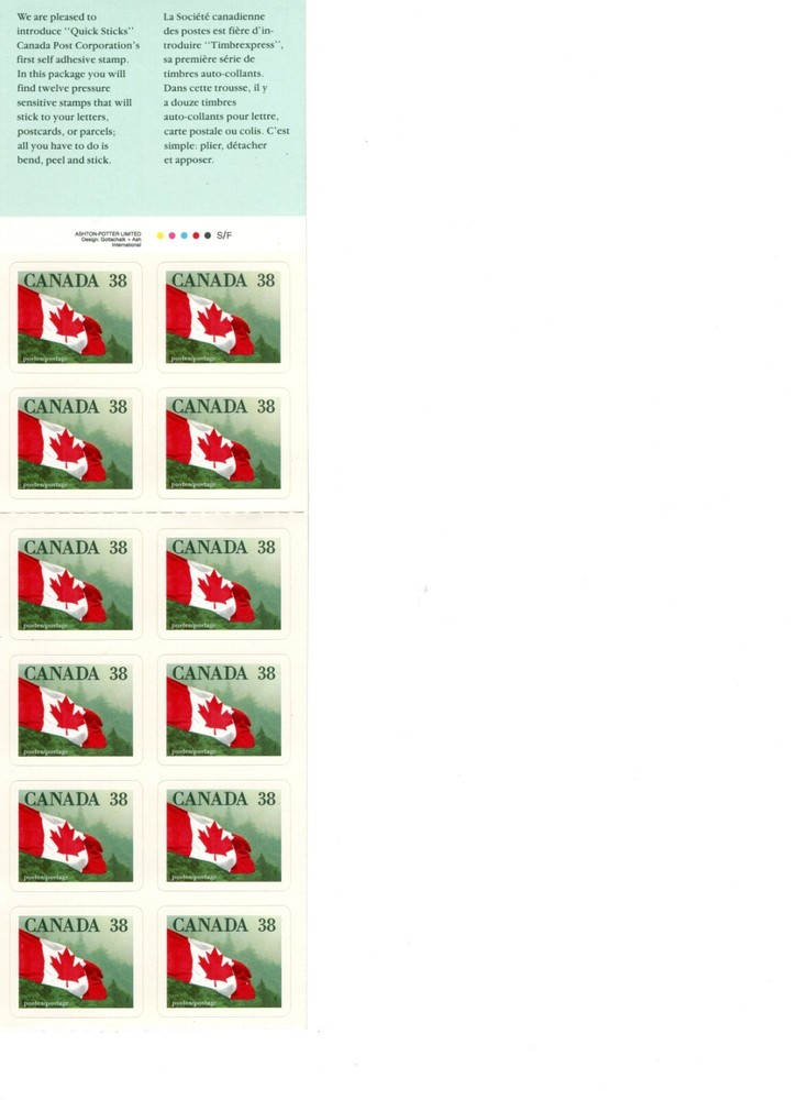 CANADA BOOKLET 110b QUICK STICKS