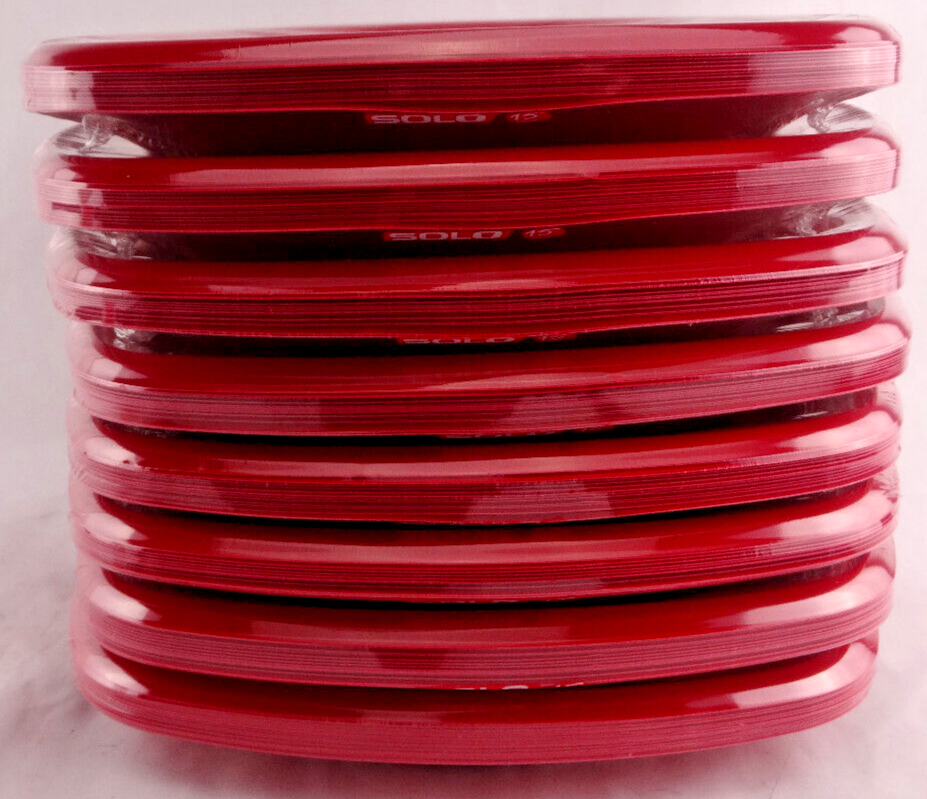 SOLO Squared Plastic Plates Red 10.25" Quantity 120 Deep Dish with Grip Dimples