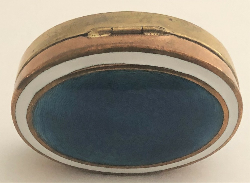 Antique German Guilloche Enameled Vesta Case