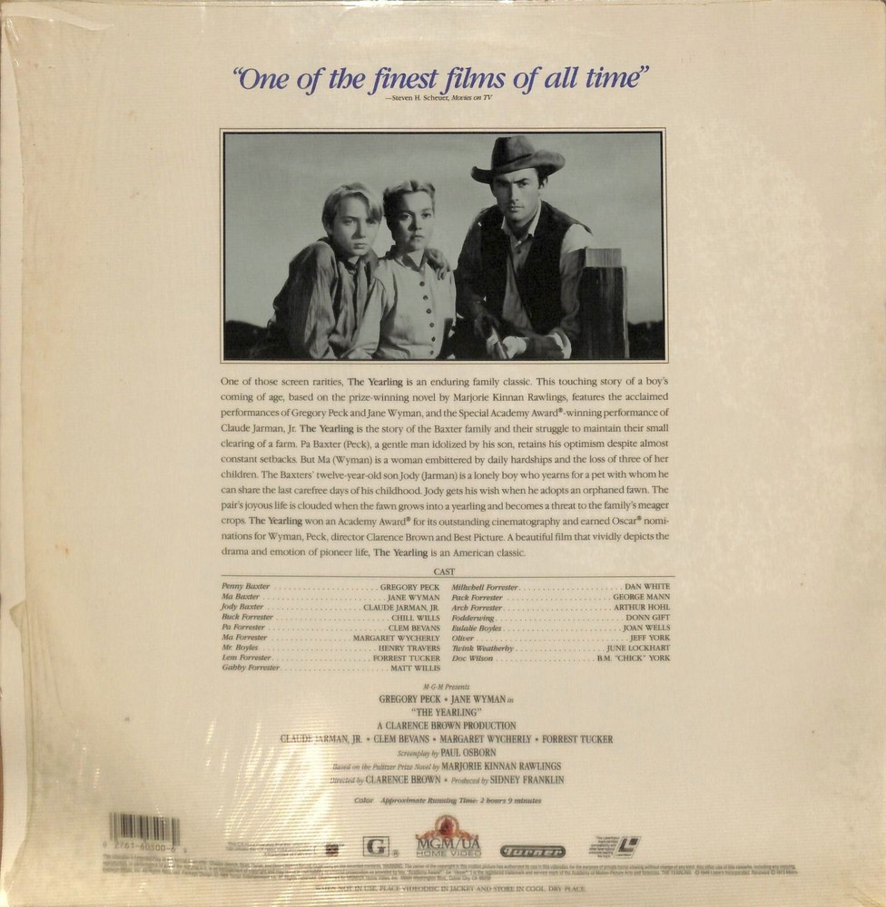 The Yearling (1946) Laserdisc Video