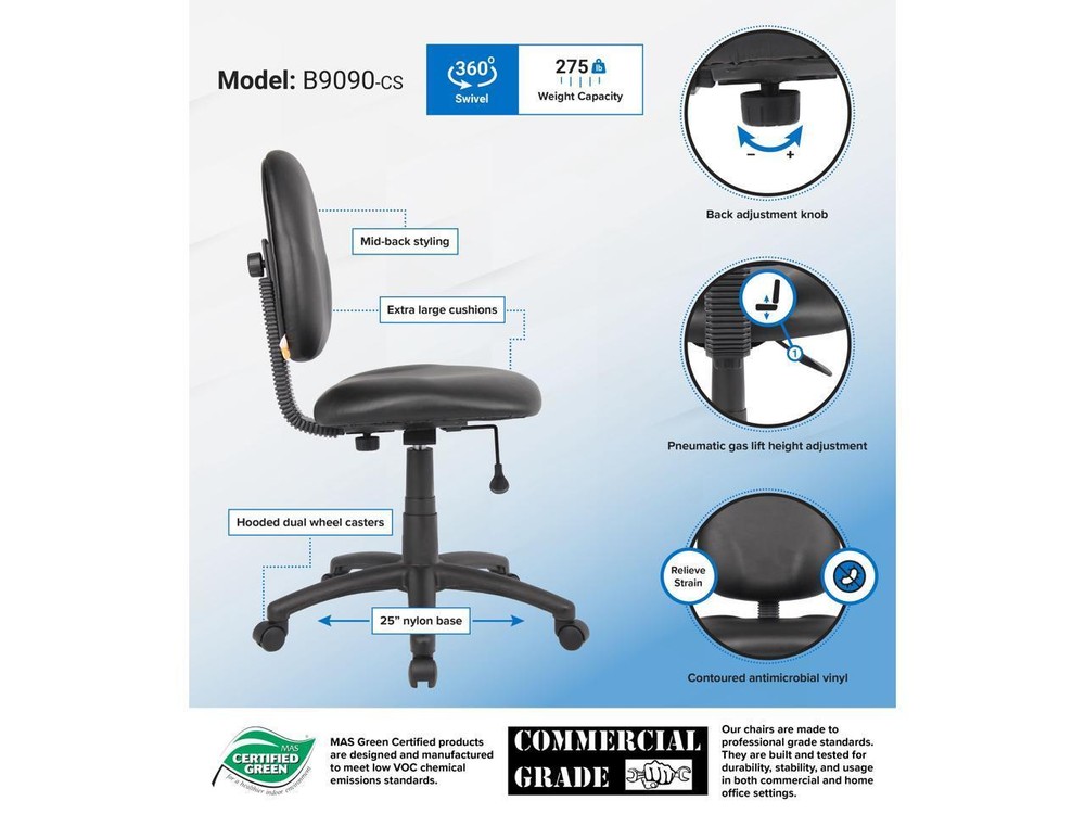 BOSS Office Products B9090-CS Task Chairs