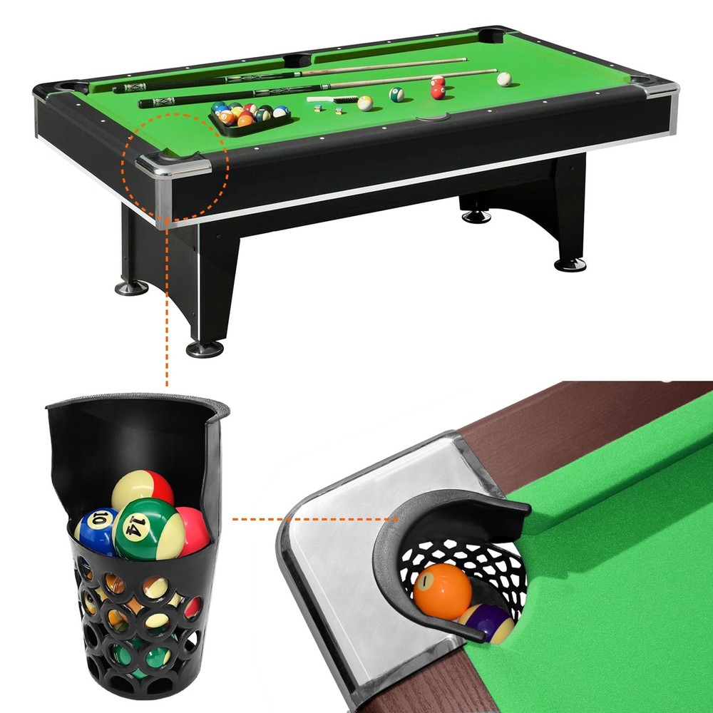 6 PCS Large Capacity Plastic Web Pool Table Pockets Billiard Replacement