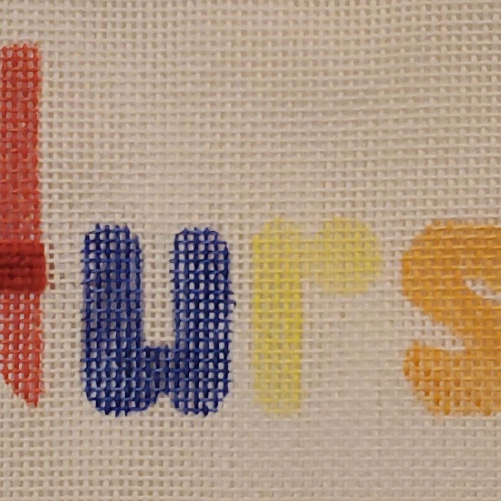 Nurse Needlepoint Canvas 18 ct 8x5 In STARTED Hand Painted