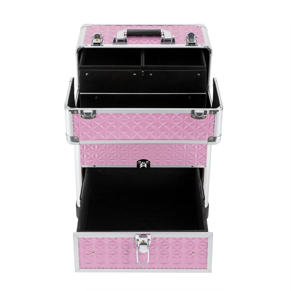 Professional Rolling Makeup Train Case Cosmetic Trolley Makeup Storage Organizer