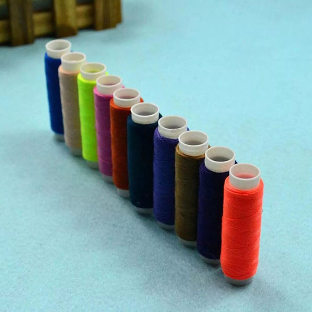39Pcs Colored Sewing Thread Set Mixed Colors Polyester Spool Brand New