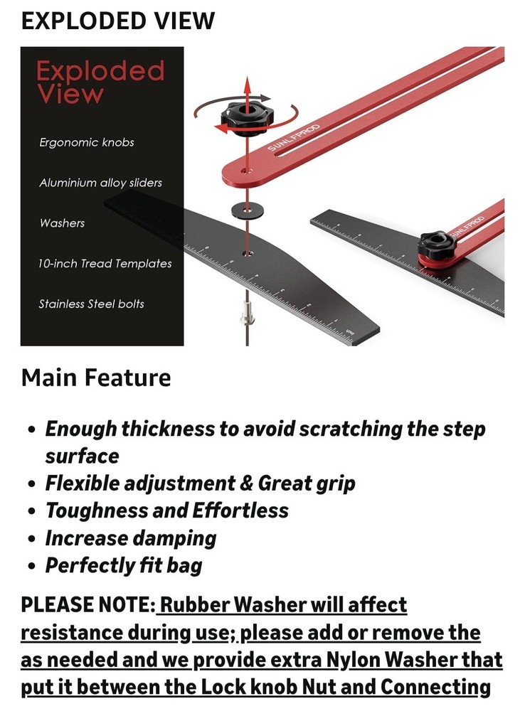 Stair Tread Template Tool - Solid Stair Tread Gauge, Stair Tools for Stair...