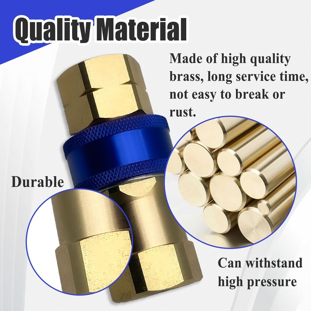 Ebrmeiwo A75 Quick Disconnect Fitting, 3/4 Inch, Automatic Brass