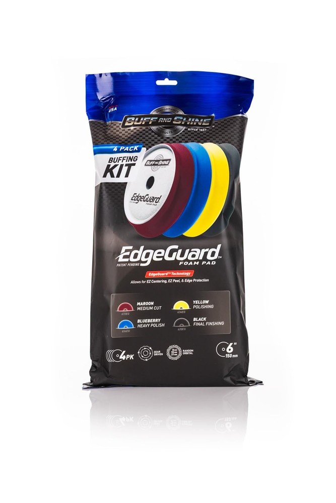 - EdgeGuard Foam Buffing Kit - Multicolor - Multicolor Buffing Kit 6" (4 Pack)