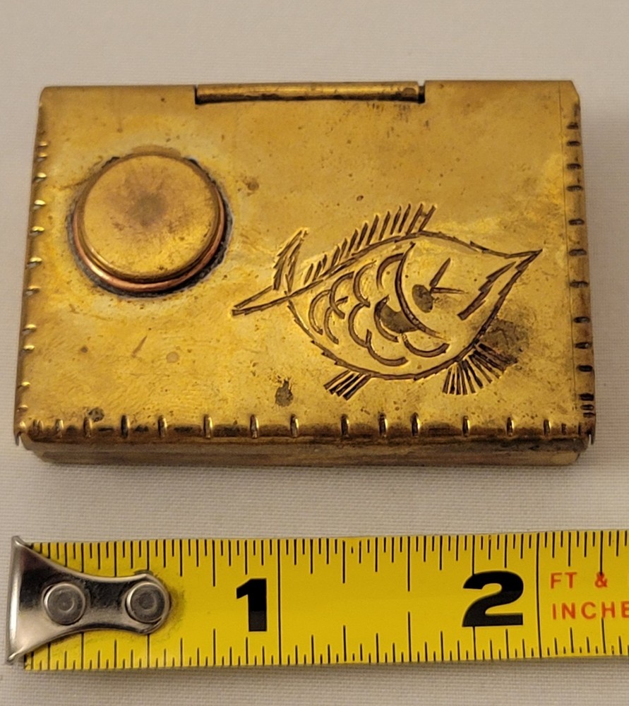 Vintage Brass Decorative Matchbox Holder
