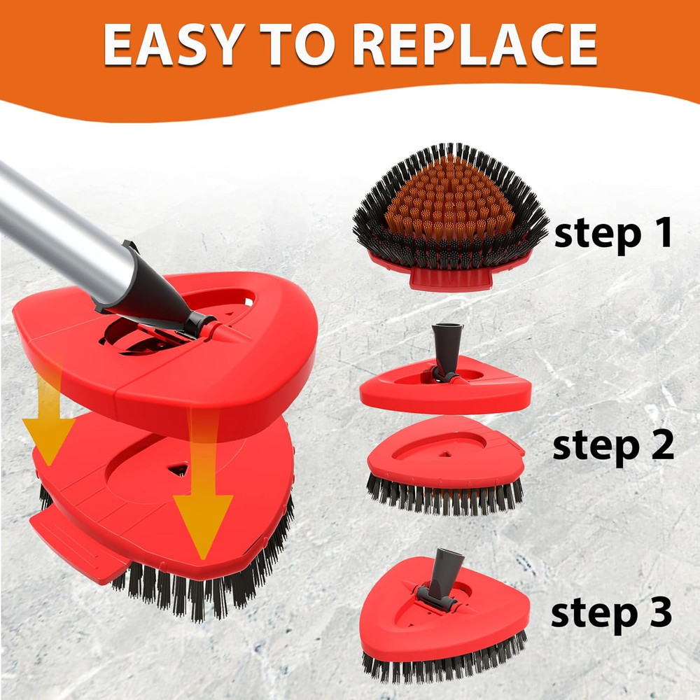 2 Pack Upgraded Spin Mop Replace Scrub Mop Brush Compatible with O Cedar Easywri