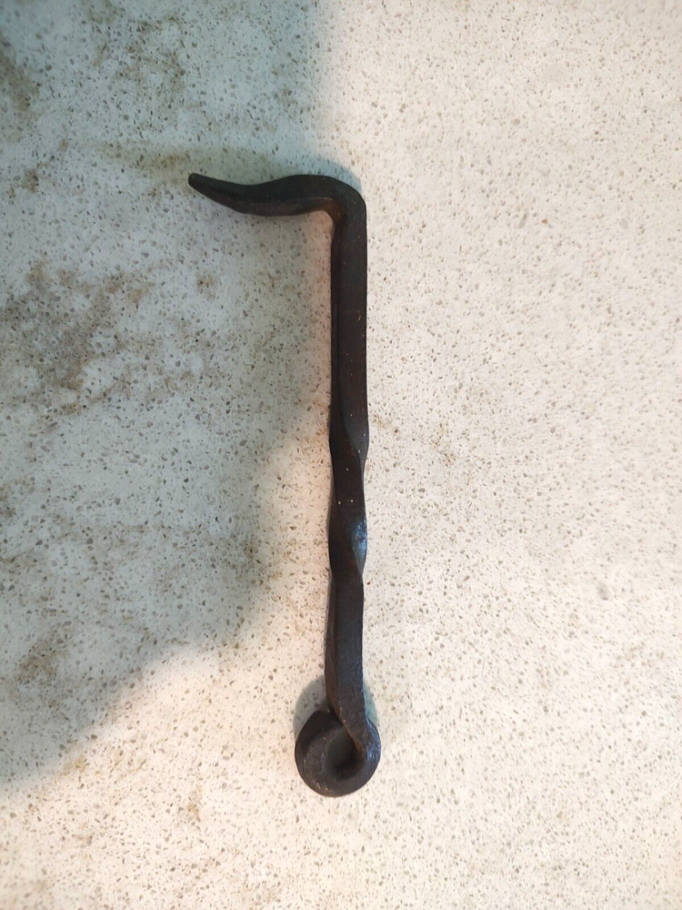 Vintage Forged Barn Hook Twisted eye 4.5" Black EUC