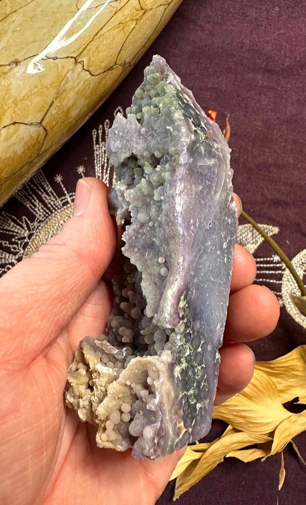 Grape Agate Raw And Polished Point, Grape Agate Tower, All Natural