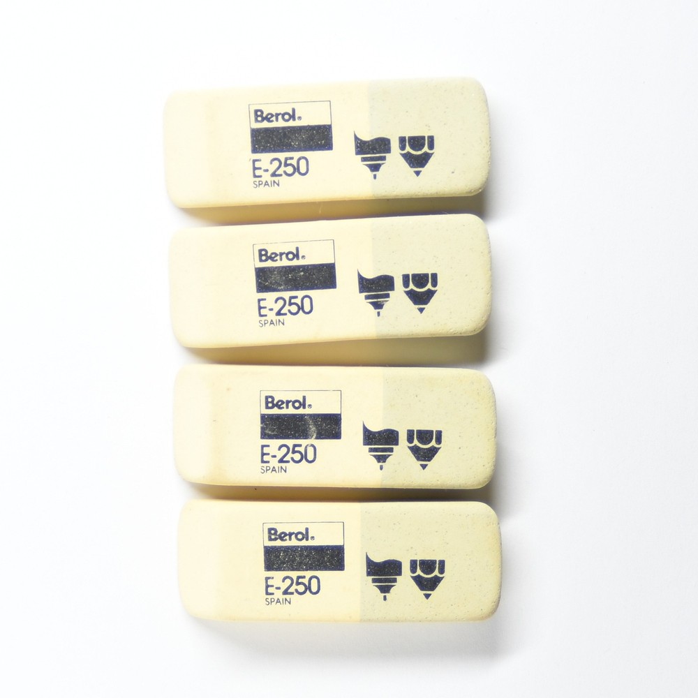 Berol E-250 Erasers 4pcs Dual Use Ink or Pencil READ
