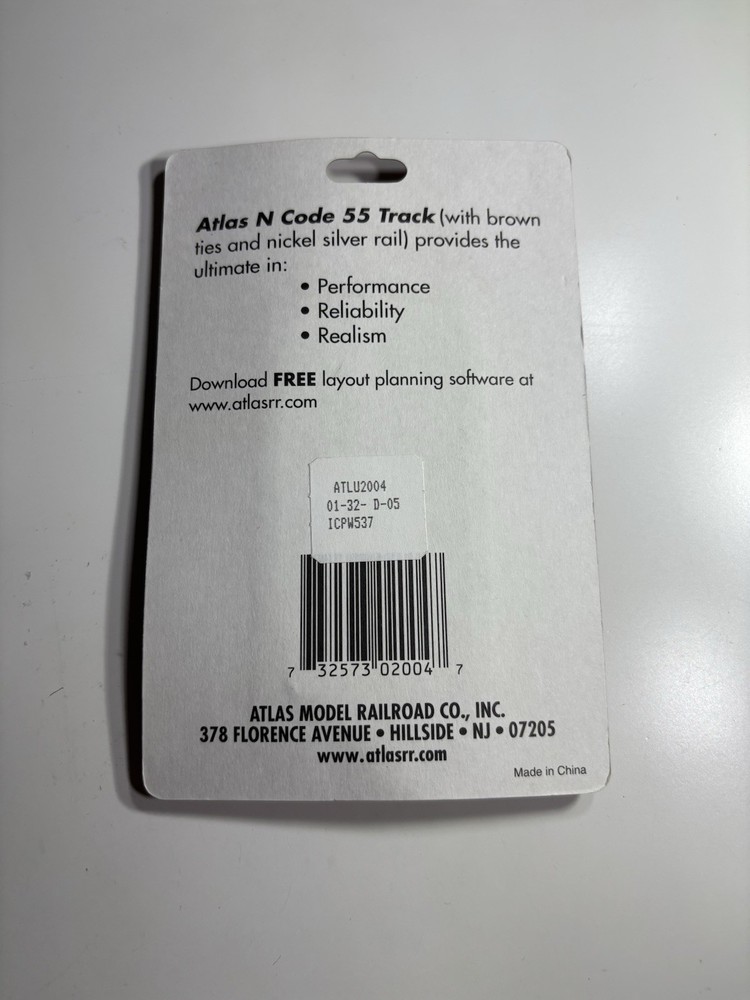 Atlas N Code 55 Track 3” Straight #2004 (6 Pack)