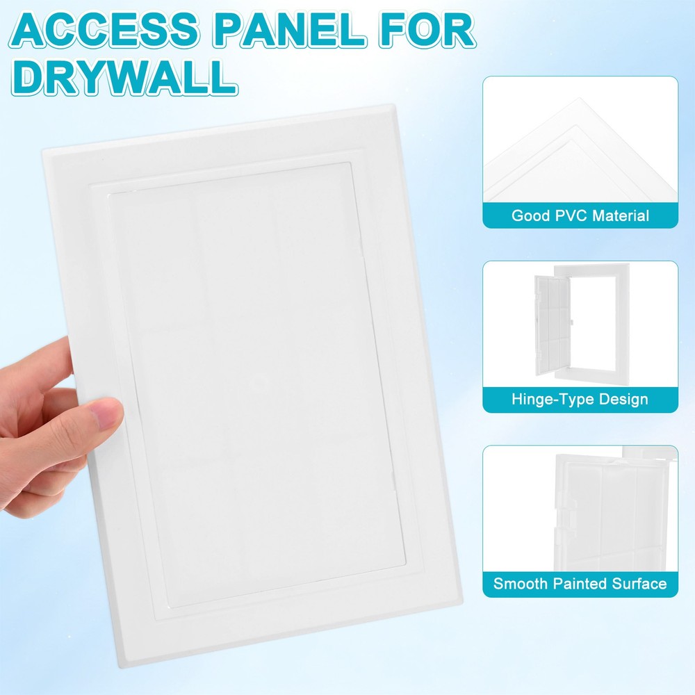 1-Pack Access Panel for Drywall, 5.7x9" Plastic Wall Hole Cover [White]