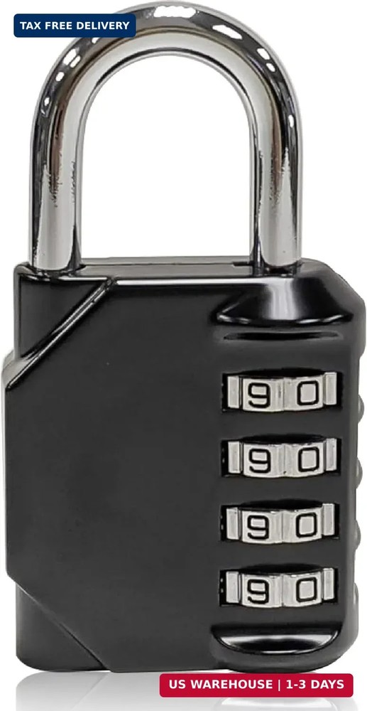 Newhouse Hardware Improved 4-Digit Combination Lock | Outdoor Waterproof Padlock