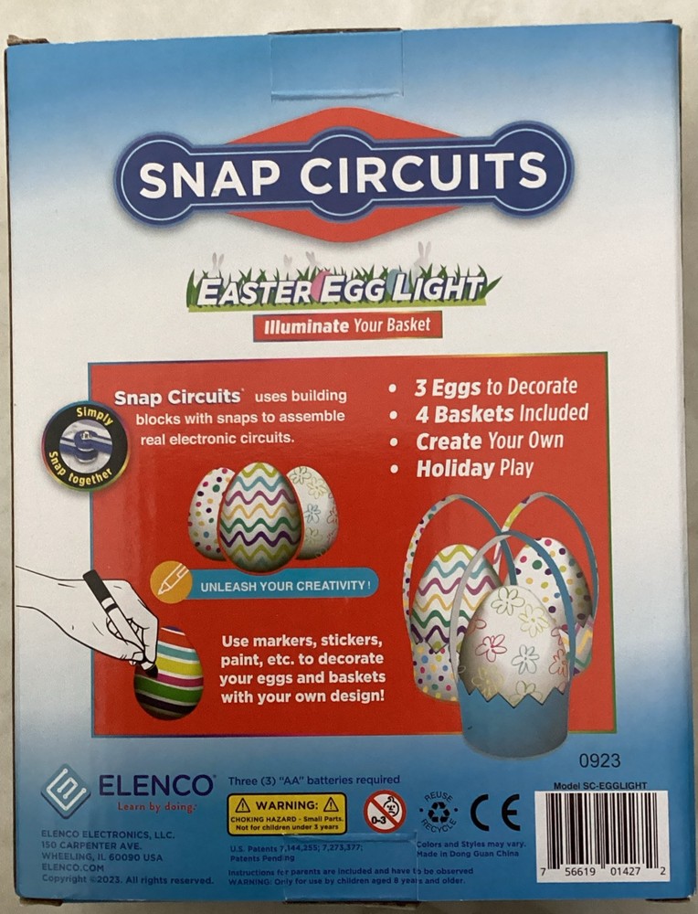 Snap Circuits Easter Egg Light Kit Stem Decorate Illuminate Your Basket Stuffers