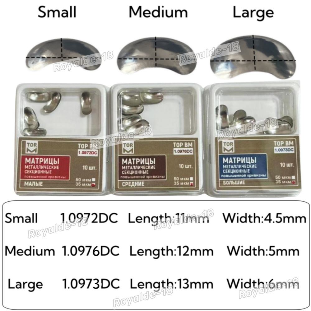 3Size TOR VM Dental Double Curved Matrices Matrix Assorted&Single Size Refill