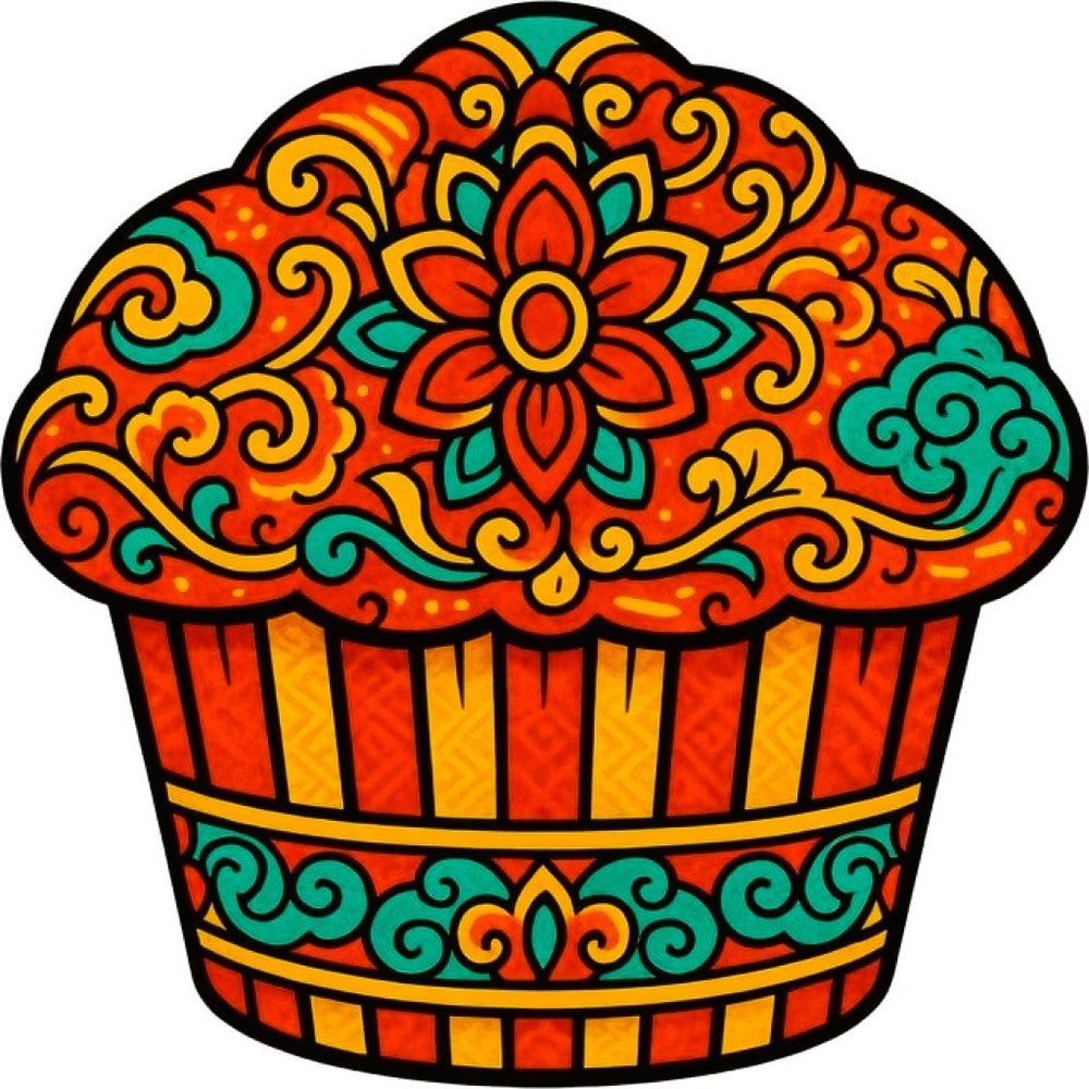 30 Custom Artistic Retro Cupcake Personalized Address Labels