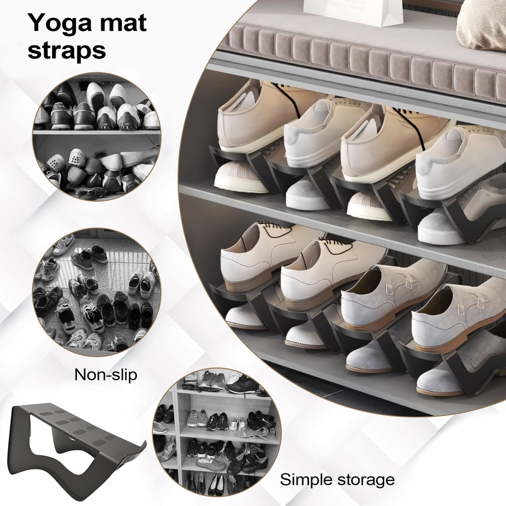Shoe Slots Shoe Stacking Organizer Stackable Double-Layer Non-Slip