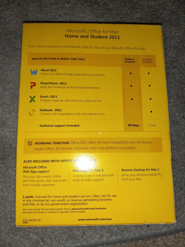 Microsoft Office MAC 2011 Home & Student