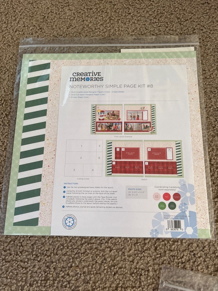 Creative Memories Simple Page Kits Bundle 2025 Issues (4 kits) Noteworthy
