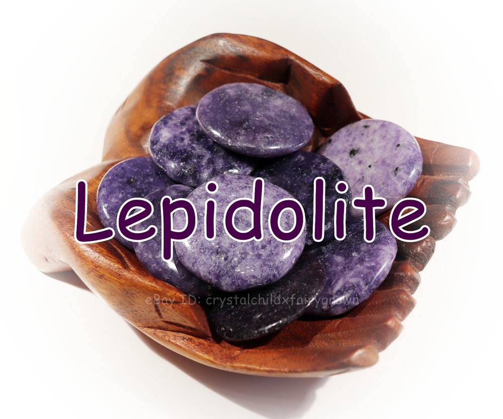 Polished Lepidolite Flat Palm Stones (Your Choice)
